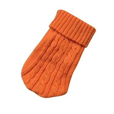 Imagem de Moletom com capuz para cães pequenos moletom macio quente camiseta respirável fofa confortável jaqueta de inverno suéter de malha para cachorro gato vestuário laranja médio