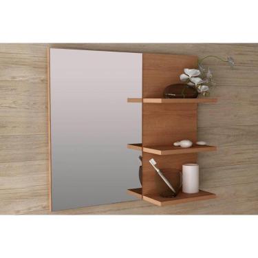 Imagem de Armário de Banheiro c/Espelho Suspenso BN3608 60cm cor Amêndoa - Tecno Mobili