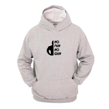 Imagem de Moletom Masculino Canguru Flanelado No Pain No Gain Inverno