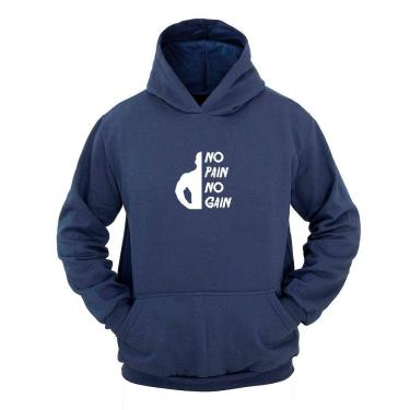 Imagem de Moletom Masculino Canguru Flanelado No Pain No Gain Inverno