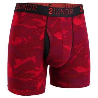 Imagem de 2UNDR Cuecas boxer masculinas de 15 cm, Vermelho tempestuoso, 3X-Large