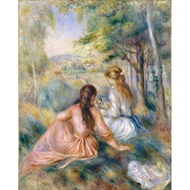 Imagem de A Colheita de Flores (1888) de Pierre-Auguste Renoir - 75x91 - Tela Canvas Para Quadro