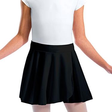 Imagem de Motionwear Mock Wrap Saia de crepe de cintura pull-on, Preto, X-Small Child