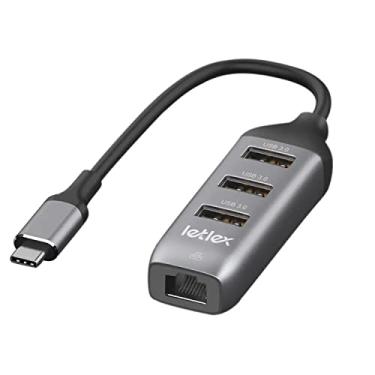 Imagem de LETLEX Hub de rede USB tipo C 3.0 Gigabit USB para adaptador de rede RJ45 Adaptador Ethernet USB 3.0 1000mbps e velocidade de 5 Gbps USB 3.0 Gigabit Ethernet Hub USB Adaptador Gigabit Ethernet com