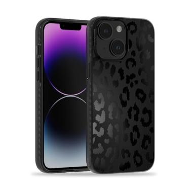 Imagem de Scorpify Capa de leopardo preto projetada para iPhone 13, linda capa de telefone para mulheres e meninas, bumper protetor de grau militar fino, macio, à prova de choque, padrão preto fosco elegante com TPU não amarelado