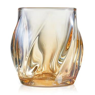 Imagem de ANBFF Conjunto de 2 copos de uísque, copos de rochas, copos de 250 ml, copo de vidro criativo de cristal torcido à moda antiga para bourbon, uísque, tequila, conhaque, rum