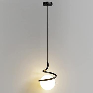 Imagem de Luminária pendente de vidro minimalista, globo branco, lustre moderno, lâmpada suspensa circular de 1 luz para ilha de cozinha, banheiro, luminária dourada Atmosphere