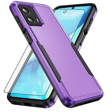 Imagem de Asuwish Capa de celular para Motorola Moto G 5G 2023 com película protetora de tela de vidro temperado e fina híbrida protetora de corpo inteiro celular de camada dupla acessórios para celular G5G G5