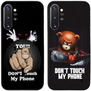 Imagem de 2 peças Bear You Don't Touch My Phone impresso TPU gel silicone capa de telefone traseira para Samsung Galaxy All Series (Galaxy Note 10 Plus/Note 10+)