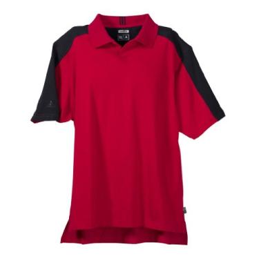 Imagem de Adidas Camisa polo masculina de manga curta ClimaLite Colorblock - University Red/Black A43 M