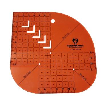 Imagem de Régua Caixa Leite Gabarito Patchwork PW9 15 cm Laranja Fenix