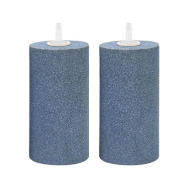 Imagem de AQUANEAT Pedras de ar de aquário 10 x 5 cm, pacote com 2, pedra de ar grande, difusor de bolhas de arejador, acessórios de bomba de ar, pedras de ar para aquários, hidropônicos, lagoas e tanques de