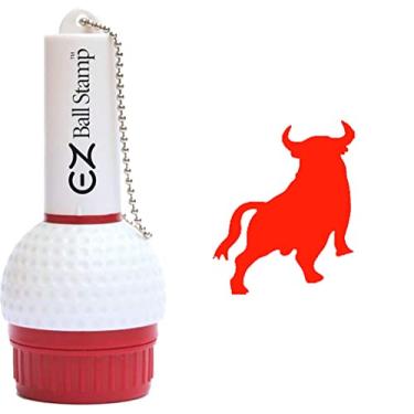 Imagem de EZ BALL STAMP Carimbo de bola de golfe – Secagem ultrarrápida, marcador de tinta livre de manchas para personalizar sua bola (Red Bull)