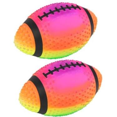 Imagem de Regent Products Corp Conjunto de bolas de futebol de treino coloridas neon 23 cm cravadas para controle de aderência Feito de borracha macia, ótimo para a piscina ou playground