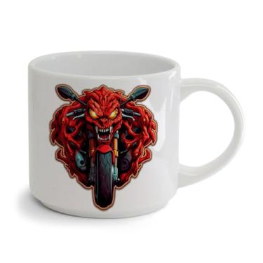Imagem de Xícara Bucks Porcelana 450ML motoqueiro monstro 01