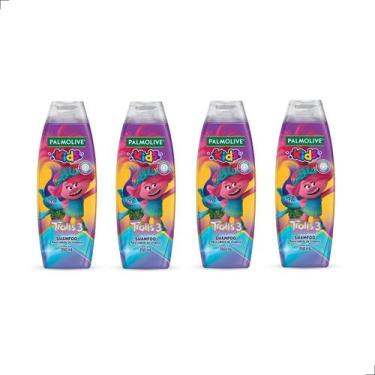 Imagem de Kit 4 Und Shampoo Palmolive Kids Trolls- Limpa E Perfuma 350ml