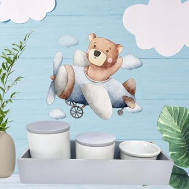 Imagem de Kit Higiene bebe em porcelana cinza