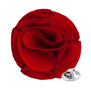 Imagem de Vittorio Vico Broche de lapela formal de flor rosa para homens - broche de rosa, flor de rosa para homens, 2.5" (6.36CM), Poliéster, Não aplicável