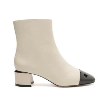 Imagem de Bota Feminina Arezzo Original Couro Cap Toe Verniz Branca-Unissex