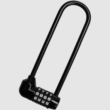 Imagem de Kurtzy Cadeado de manilha longa combinada - Bloqueio de portão longo para cerca/portão ao ar livre com código redefinível - Cadeado à prova de intempéries para portas, bicicletas e galpões