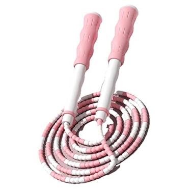 Imagem de Corda ajustável, corda de pular segmentada com design antiderrapante para crianças adultos iniciantes perda de peso (rosa)