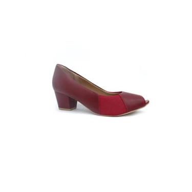 Imagem de Sapato Usaflex Peep Toe Conforto Q6695 Rebu