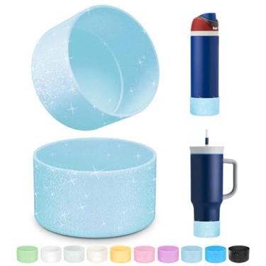 Imagem de 2 peças de bota de silicone com glitter para garrafa de água Owala 680 g, capa protetora antiderrapante para garrafas de água de aço inoxidável FreeSip/Twist/Flip acessórios