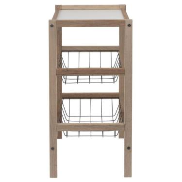 Imagem de Fruteira Tramontina Utilínea Em Madeira Mista Com Estante E 2 Cestos