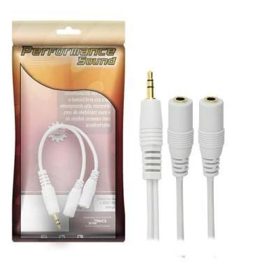 Imagem de Divisor Cabo P2 Y 1 Macho 2 J2 Fêmea Estéreo X Fone De Ouvido - PIX