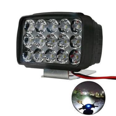Imagem de Unidade Farol De Milha Auxiliar 15 Leds Retangular 12v Motos - Lagos I