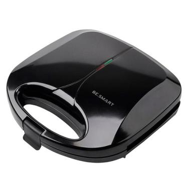 Imagem de Sanduicheira Grill Elétrica 220V/110V Antiaderente Preto - Be Smart, 2