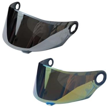 Imagem de Kit 2 Viseira Para Capacete Espelhada Ls2 FF358 FF392 FF396 FW3 GT Anti Risco Helt Texx Mormaii (Cromada/Dourada)