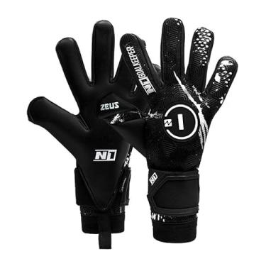 Imagem de N1 Goalkeeper gloves Zeus UGT+ Luvas de Goleiro Adulto para Futebol Profissional Ultraleves e Ajustáveis. De Látex Alemão com Fecho de Dupla Fita. Agarre Extremo e Antiderrapante. Preto. 8