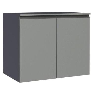 Imagem de Balcão Armário de Cozinha 80 cm 2 Portas Suspenso Cinza Nice Madesa, C