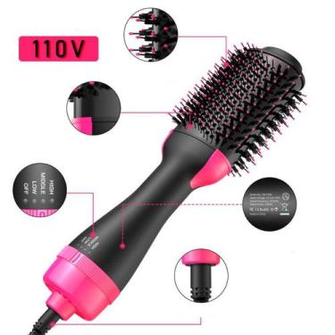 Imagem de Escova De Cabelo E Secador 2 Em 1 Soft  Cor Preto E Rosa - BELLATOR