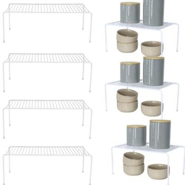 Imagem de Kit Organizadores de Armário Aramado 4 Grandes 3 Médios Cozinha Plana 