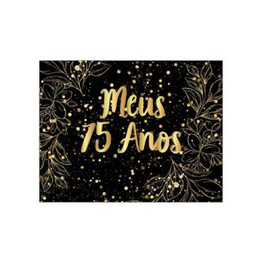Imagem de Painel de Festa Horizontal 1,55 X 1,20 - Meus 75 Anos Efeito Brilhos D