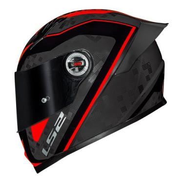 Imagem de Capacete LS2 FF358 Classic S Striker Cinza e Vermelho, 62