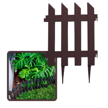 Imagem de Cerca para jardim decorativa kit com 5 metros plástico reciclado - JR 