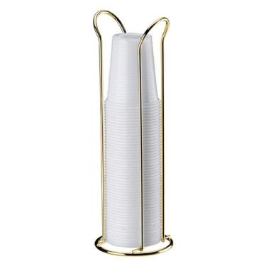 Imagem de Suporte Organizador Porta Copos Descartáveis 200ml Café Dourado 1148dd