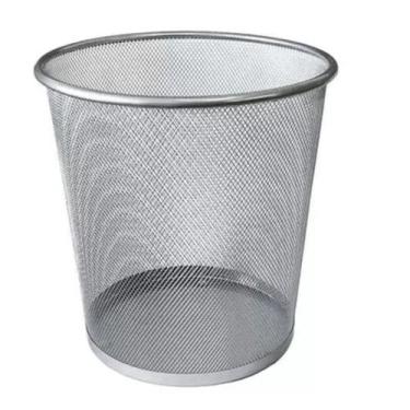Imagem de Lixeira de Escritório, Cesto de Lixo, Aramado, 12,5 litros Prata Gv Of