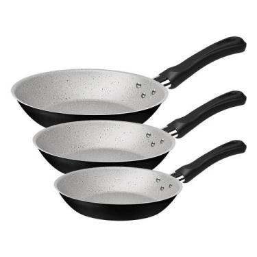 Imagem de Jogo de Frigideira Caribe Starflon Max 3PCS Preto-Tramontina