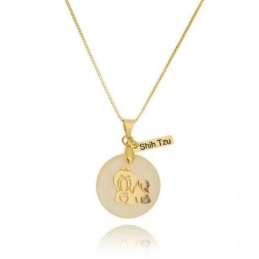 Imagem de Gargantilha Pingente Resina Cachorro Raça Maltes Banhado - Jhulias Joi