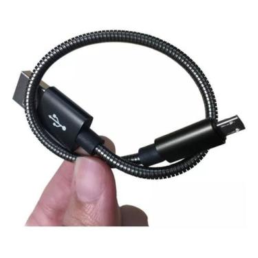 Imagem de Cabo Curto Micro Usb Blindado Para Carregador Portátil V8 - EK