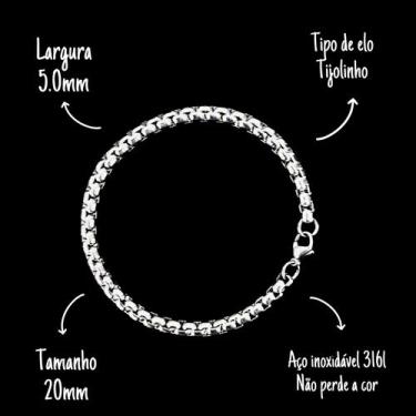 Imagem de Pulseira Elo Trigo Masculina Aço Inoxidavel Torcido Prata - EEA SEMI J