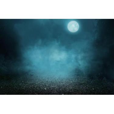 Imagem de Painel de Lona Floresta Noite de Lua Cheia - Fabrika de Festa, 100x070