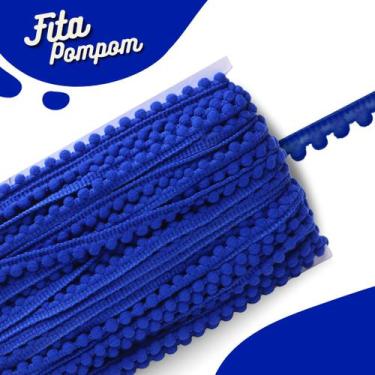 Imagem de Fita Pompom Azul Royal 10mm Rolo Com 25 Metros - Nybc