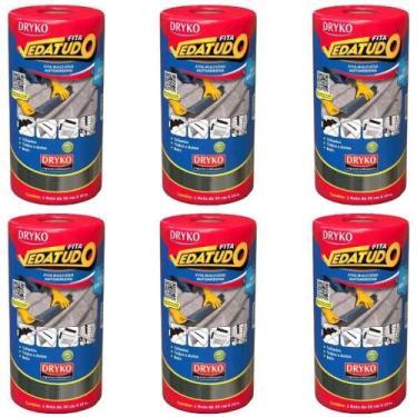 Imagem de Fita Autoadesiva Asfáltica Vedatudo 30 cm x 10 m 6 Unidades DRYKO