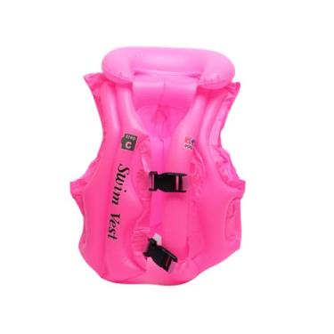 Imagem de Boia Colete Infantil Inflável Salva Vidas Praia Piscina Crianças Bebês Natação Flutuador (Rosa, P (Small))