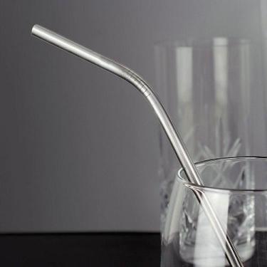 Imagem de Kit 4 Canudos Reutilizáveis em aço inox e Escova de limpeza - Yaay